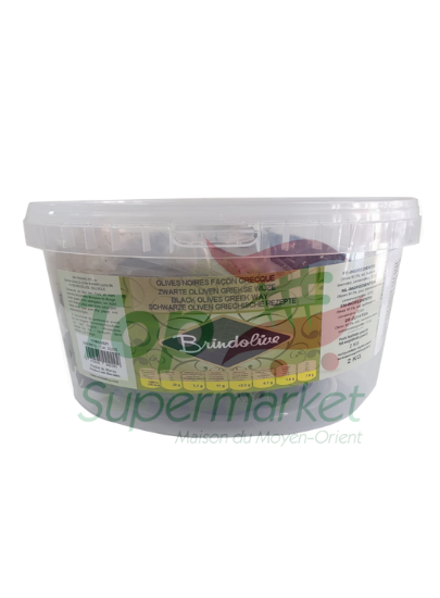 Brindolive Olives Noires Façon Grecque Seau 2,5KG