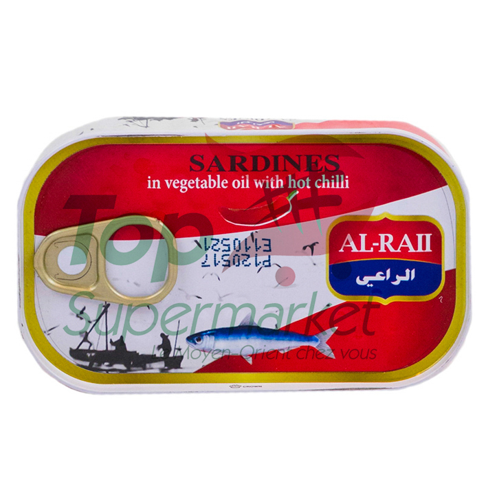 Al-Raii sardines piquantes à l'huile 125gr
